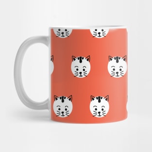 Polka Dot Cats Red Mug